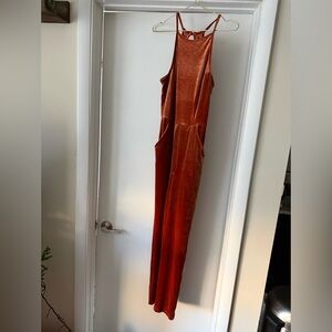 Urban Outfitters Burnt Orange Velvet Jumpsuit